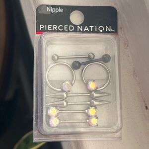 Spencer’s 3 Sets of Nipple Piercings Bars and Rings Body Jewelry